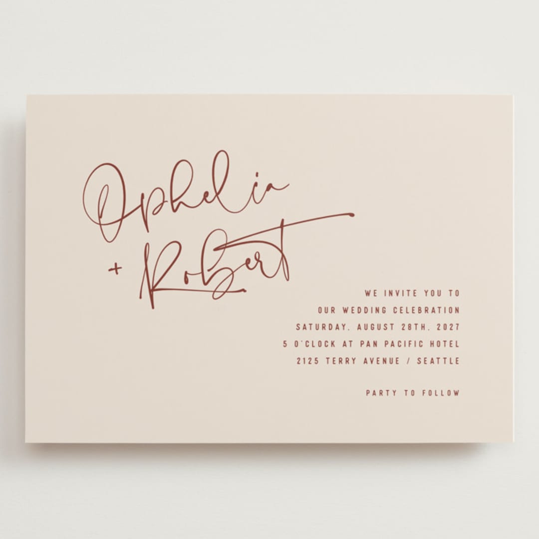 "Millennial" - Wedding Invitations in Rose by Hooray Creative - Front