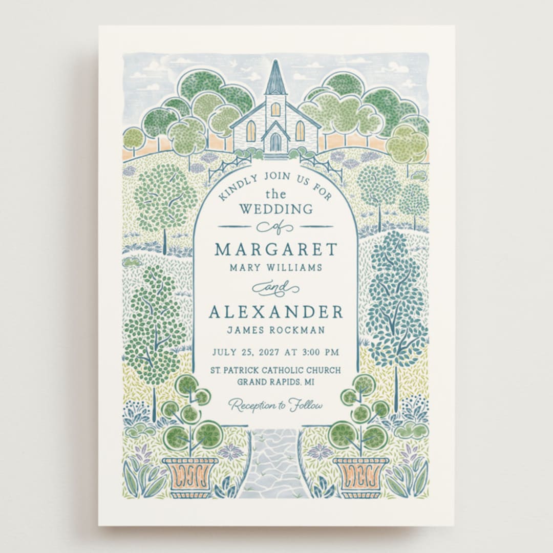 "Going to the Chapel" - Wedding Invitations in Meadow by Paper Sun Studio - Front