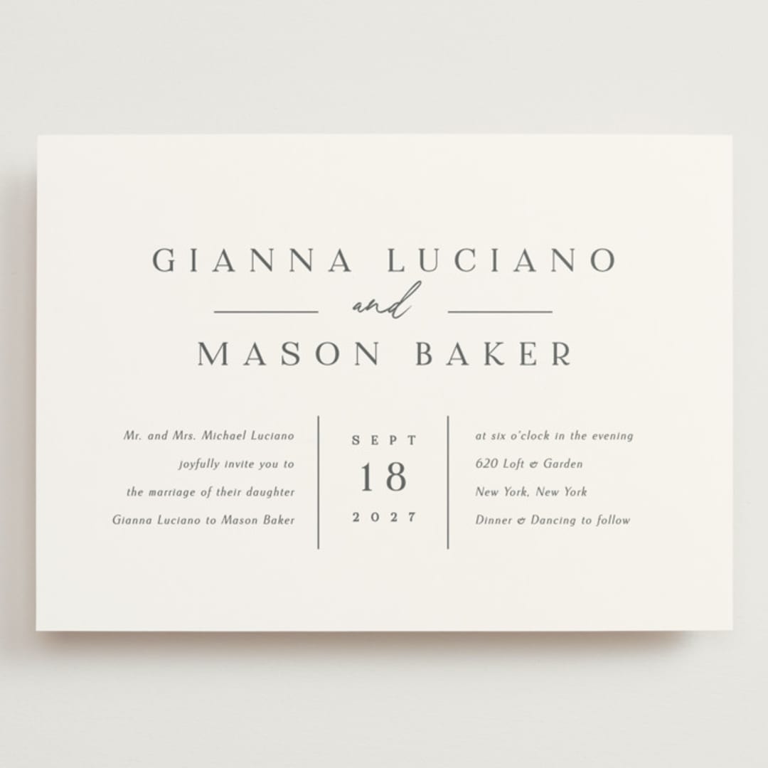 "Sector" - Wedding Invitations in Snow by Kaydi Bishop - Front