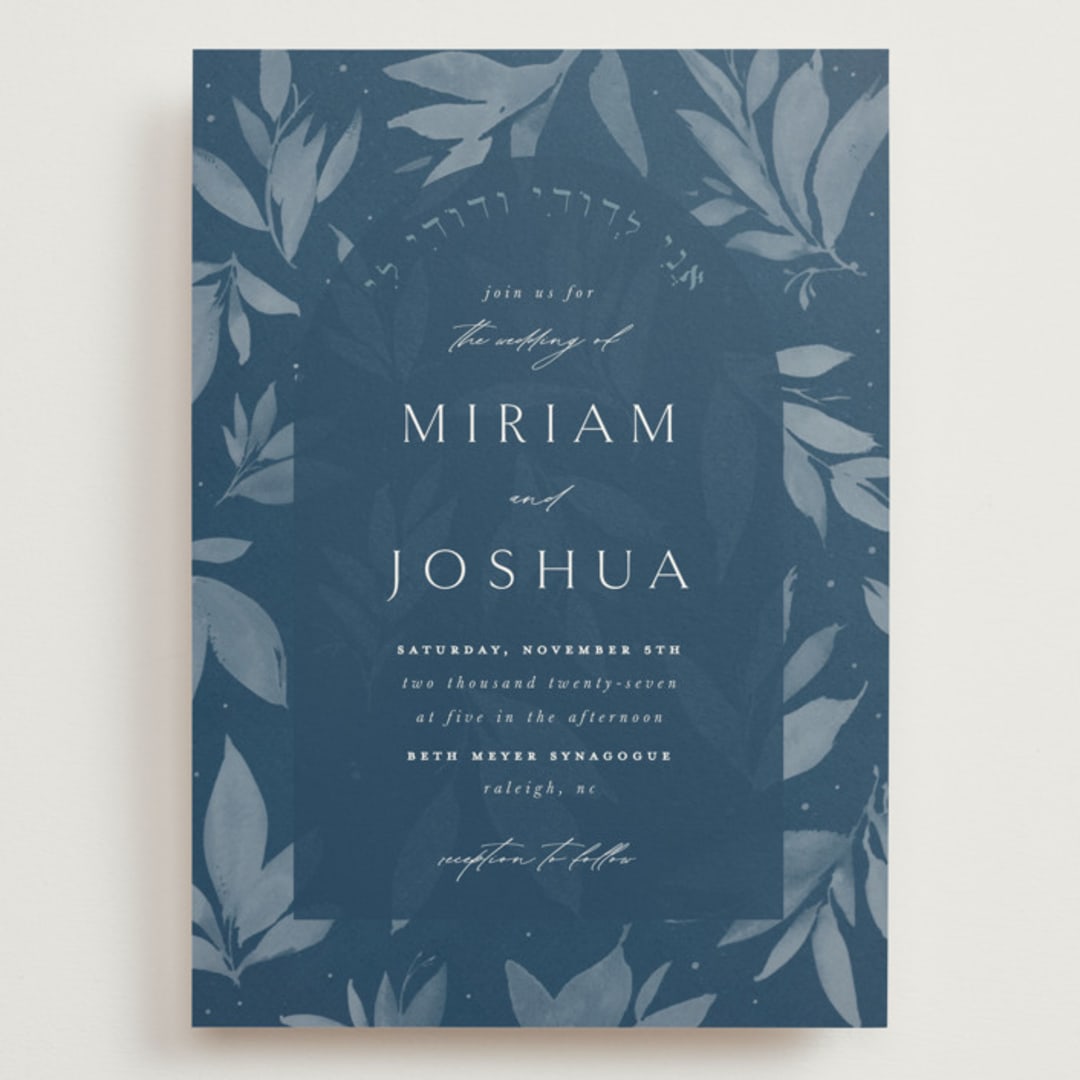 "Linen" - Wedding Invitations in Midnight by Ashley Rosenbaum - Front
