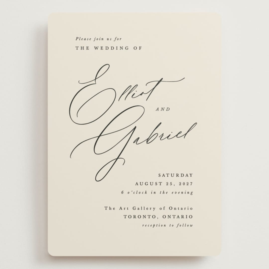 "Scripted Names" - Wedding Invitations in Ecru by Hooray Creative - Front