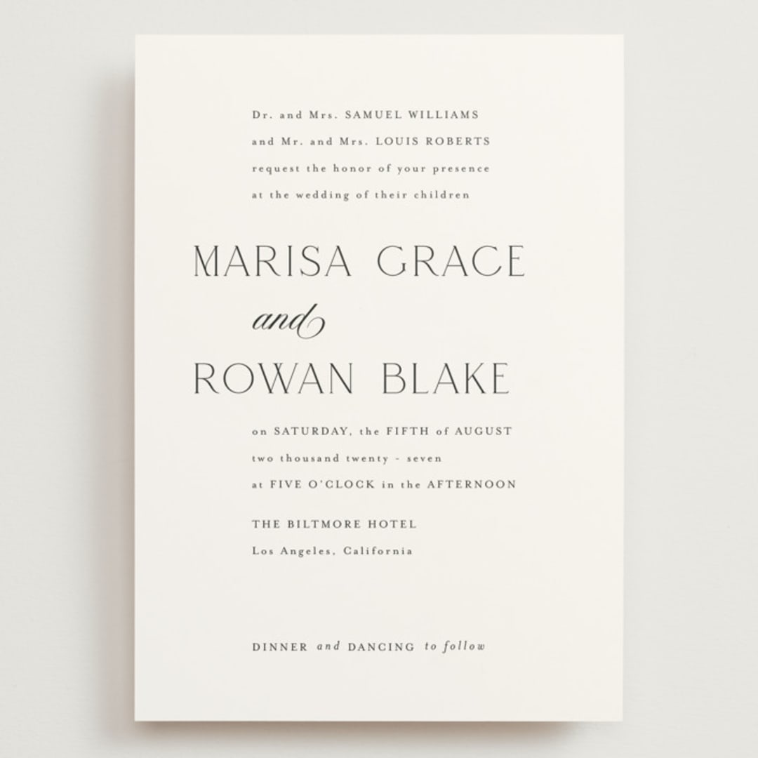 "Classic Chic" - Wedding Invitations in Pearl by Shirley Lin Schneider - Front
