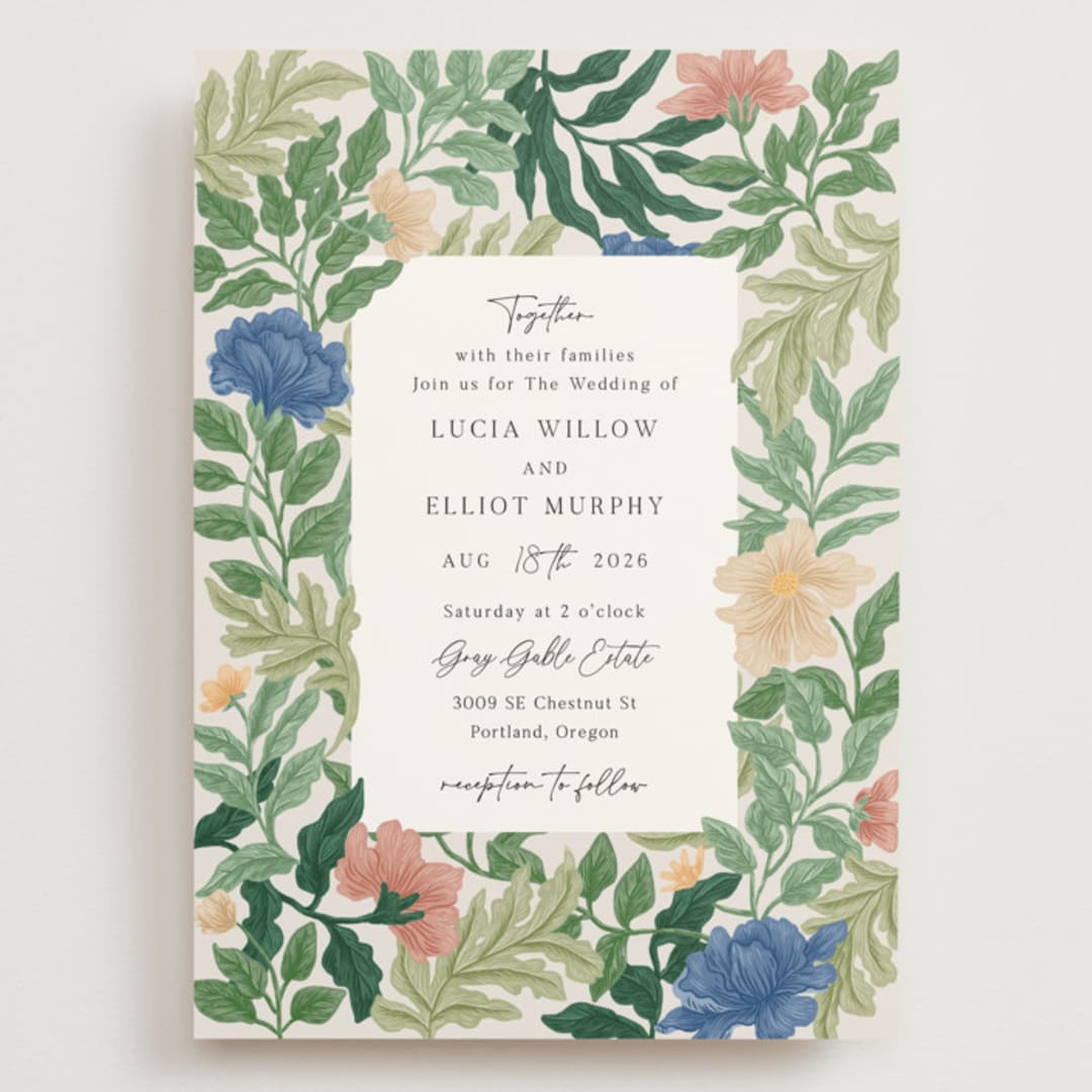 "Floral Garden" - Wedding Invitations in Garden by Elly - Front