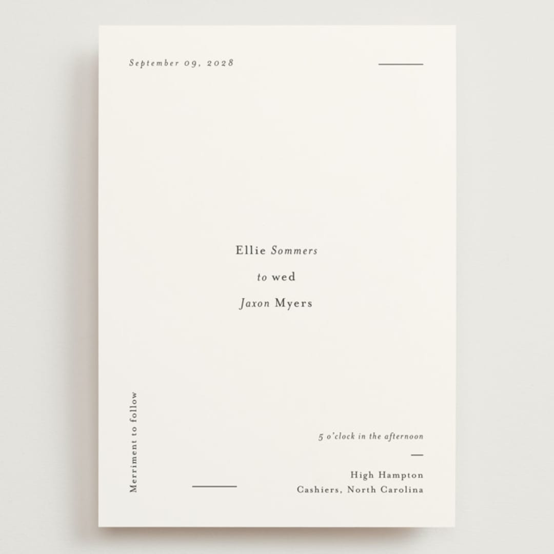 "Tuscany" - Wedding Invitations in Ink by Blustery August - Front