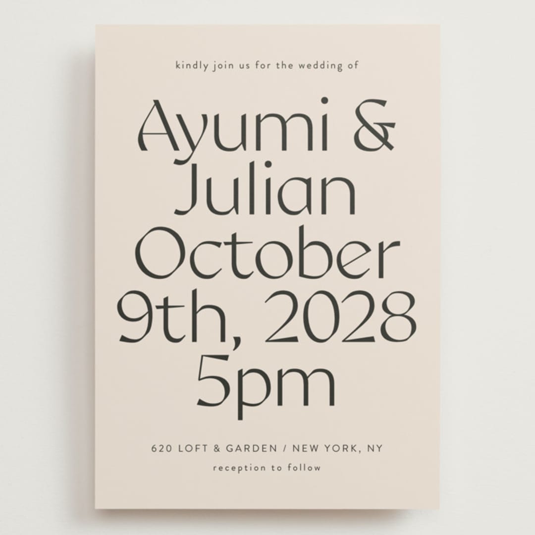 "Ayumi" - Wedding Invitations in Ivory by Melanie Kosuge - Front