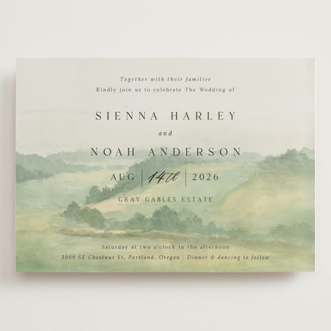 "The Vow" - Wedding Invitations in Meadow by Elly - Front