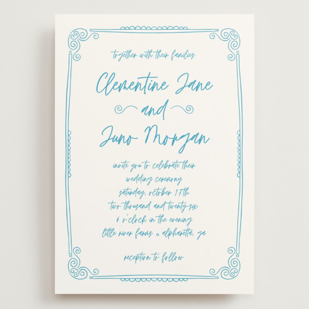 "darby" - Wedding Invitations in Azure by Kelly Watkins - Front