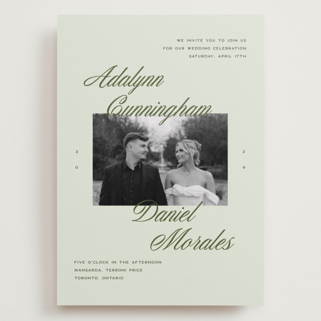 "Swoon" - Wedding Invitations in Lemongrass by Sam Dubeau - Front