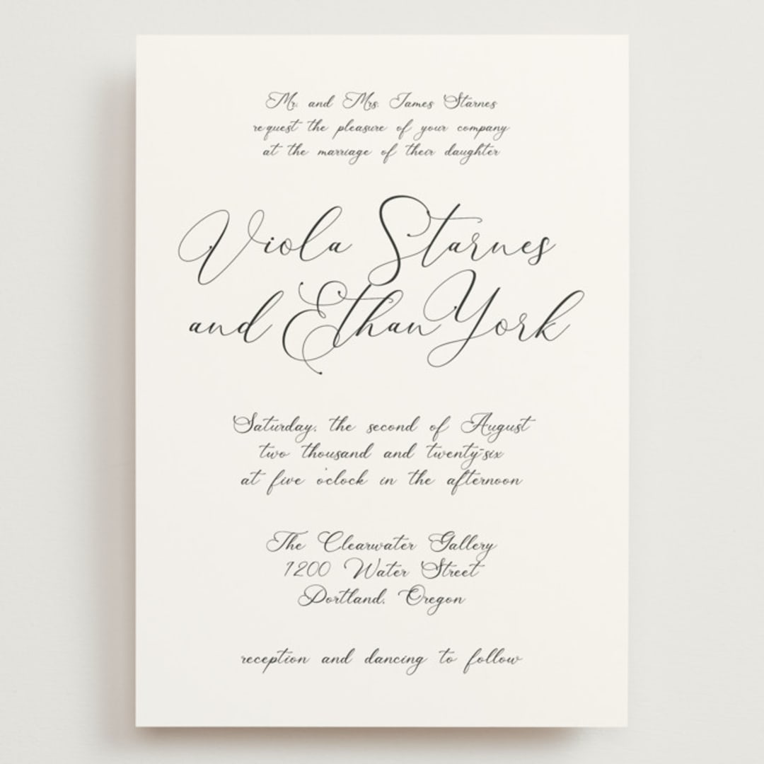 "Poem" - Wedding Invitations in Snow by Maja Cunningham - Front