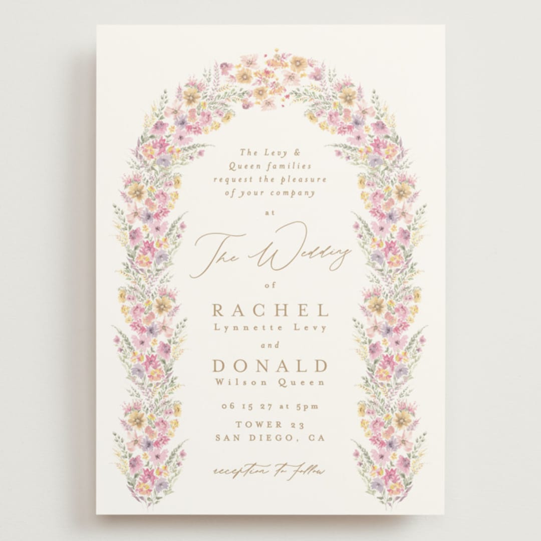 "Floral Arch" - Wedding Invitations in Spring by Phrosné Barwood - Front