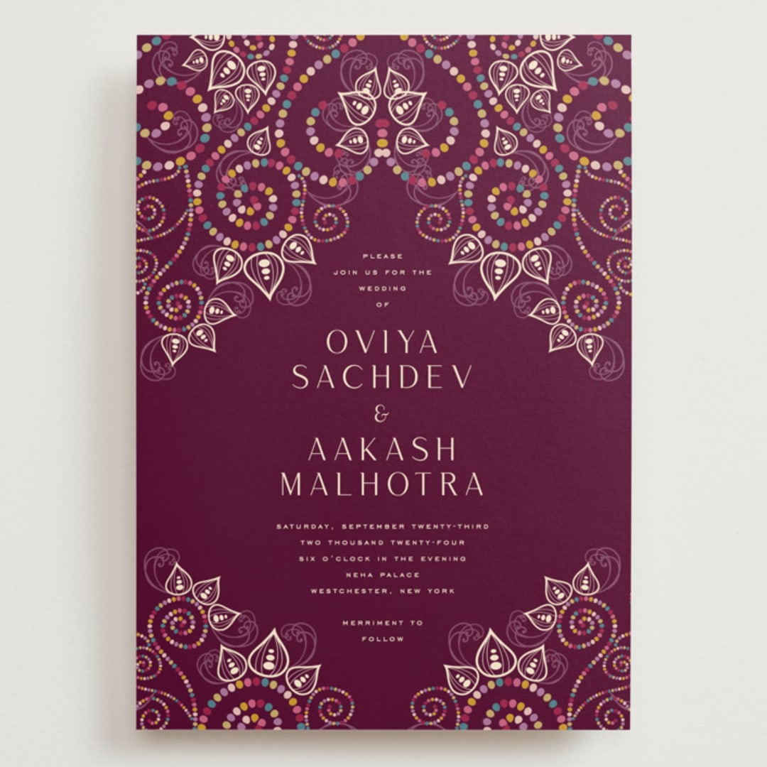 "Henna" - Wedding Invitations in Mixed Berry by fatfatin - Front