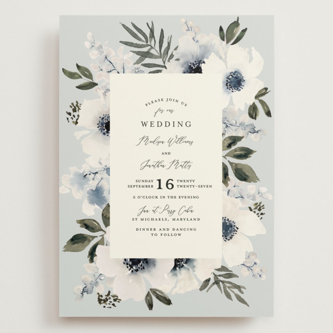 "Nantucket Romance" - Wedding Invitations in Marine by Chris Griffith - Front