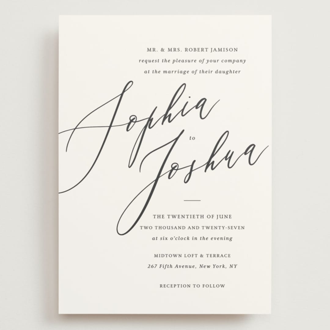 "Crescendo" - Wedding Invitations in Snow by Griffinbell Paper Co. - Front