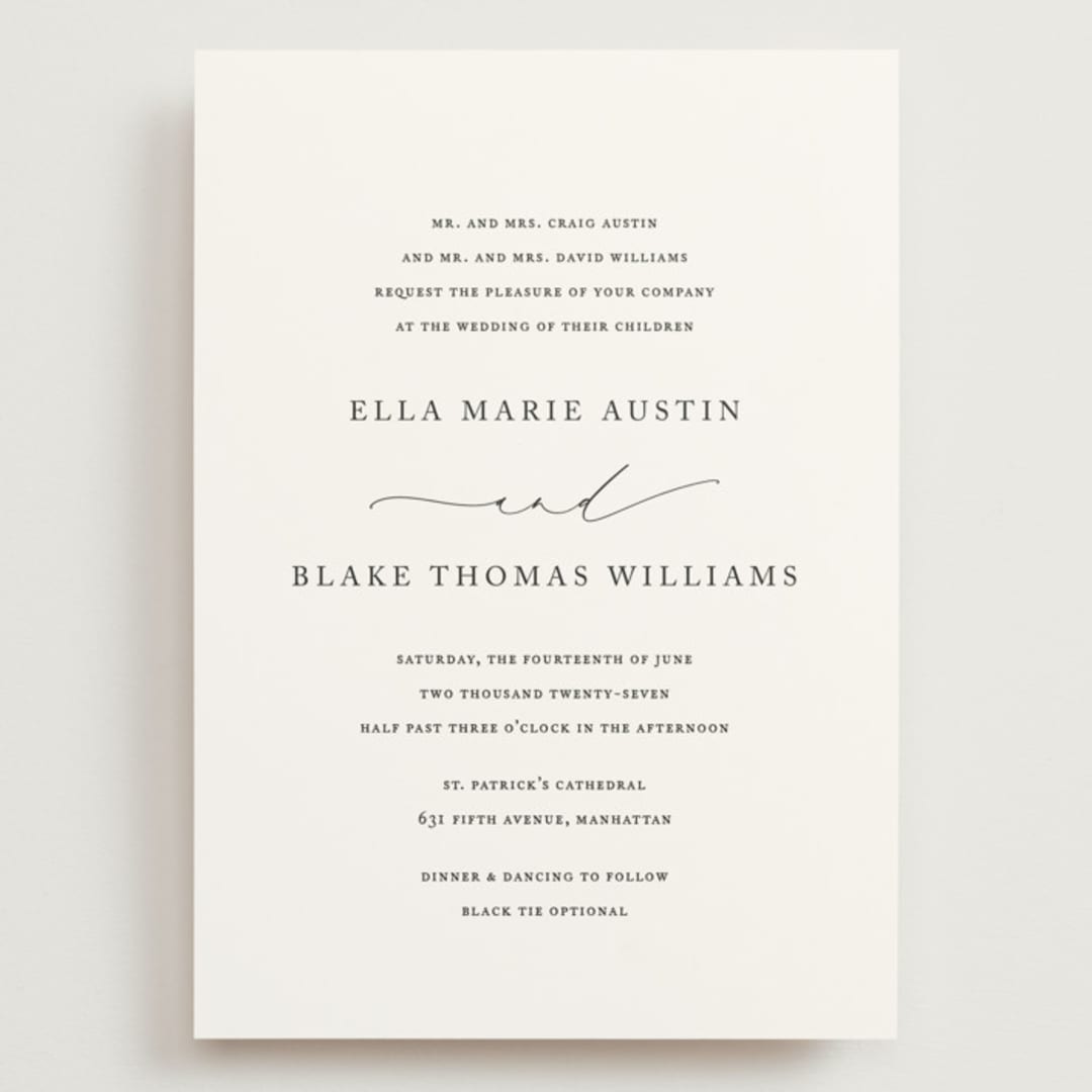 "Breathe" - Wedding Invitations in Linen by Jennifer Postorino - Front