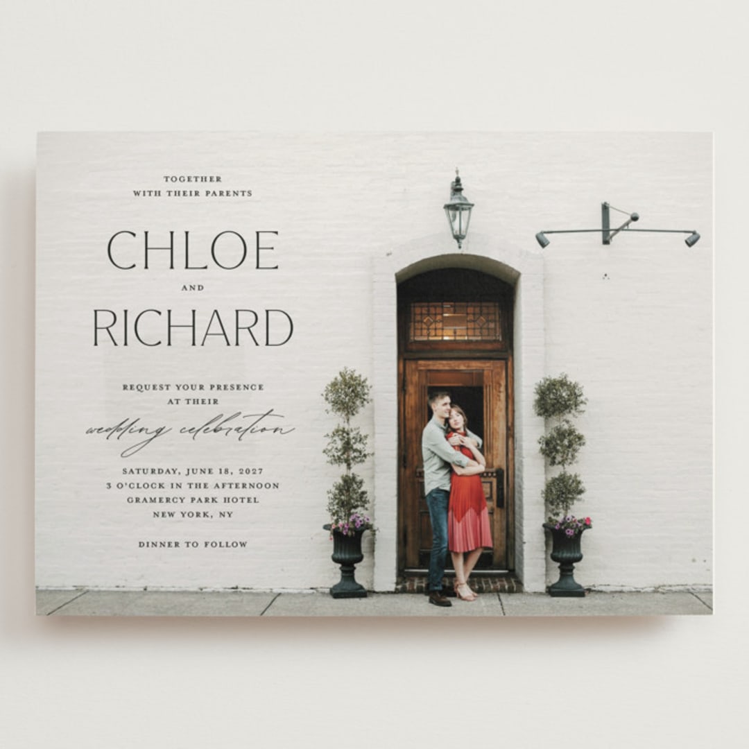 "Boutique" - Wedding Invitations in Noir by Eric Clegg - Front