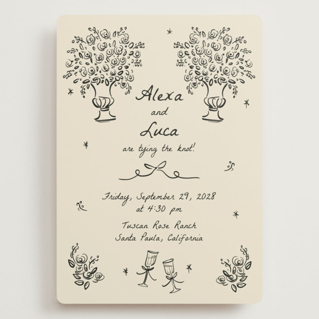 "Roses" - Wedding Invitations in Vanilla by Ani Somi - Front