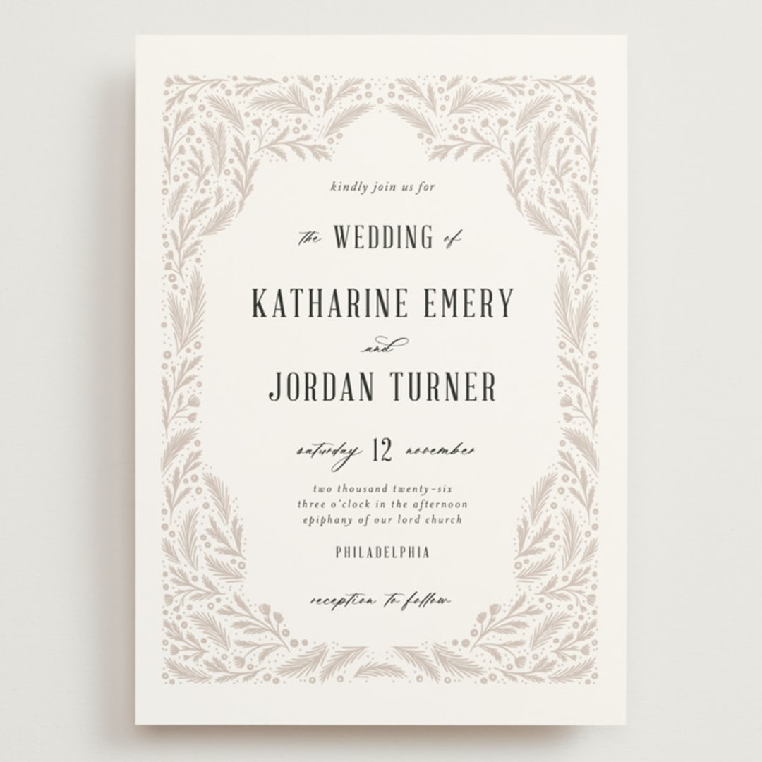 "Operatic" - Wedding Invitations in Cream by Paper Raven Co. - Front