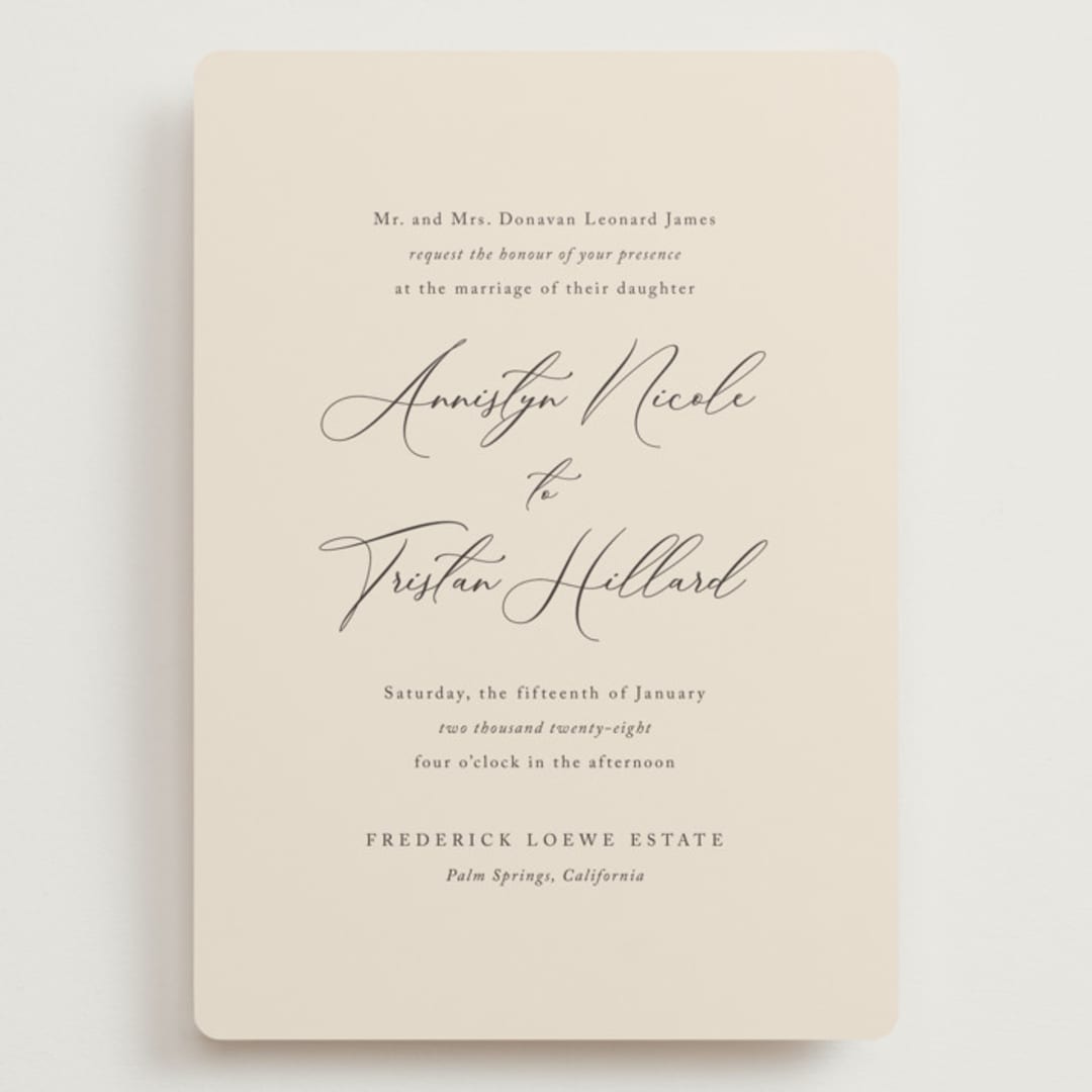 "Love Story" - Wedding Invitations in Mocha by Jennifer Postorino - Front