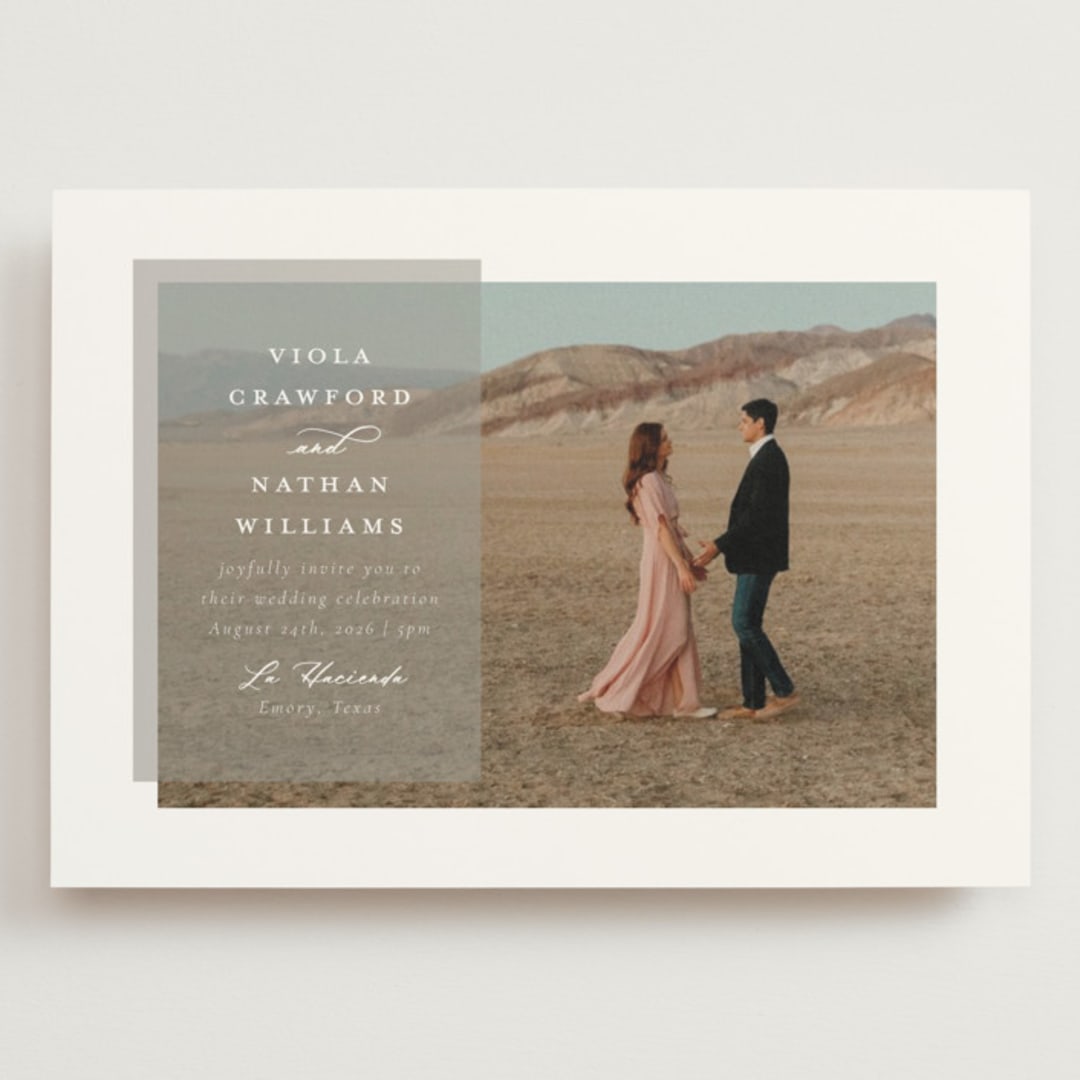 "Overlay" - Wedding Invitations in Dove by Meggy Masters - Front