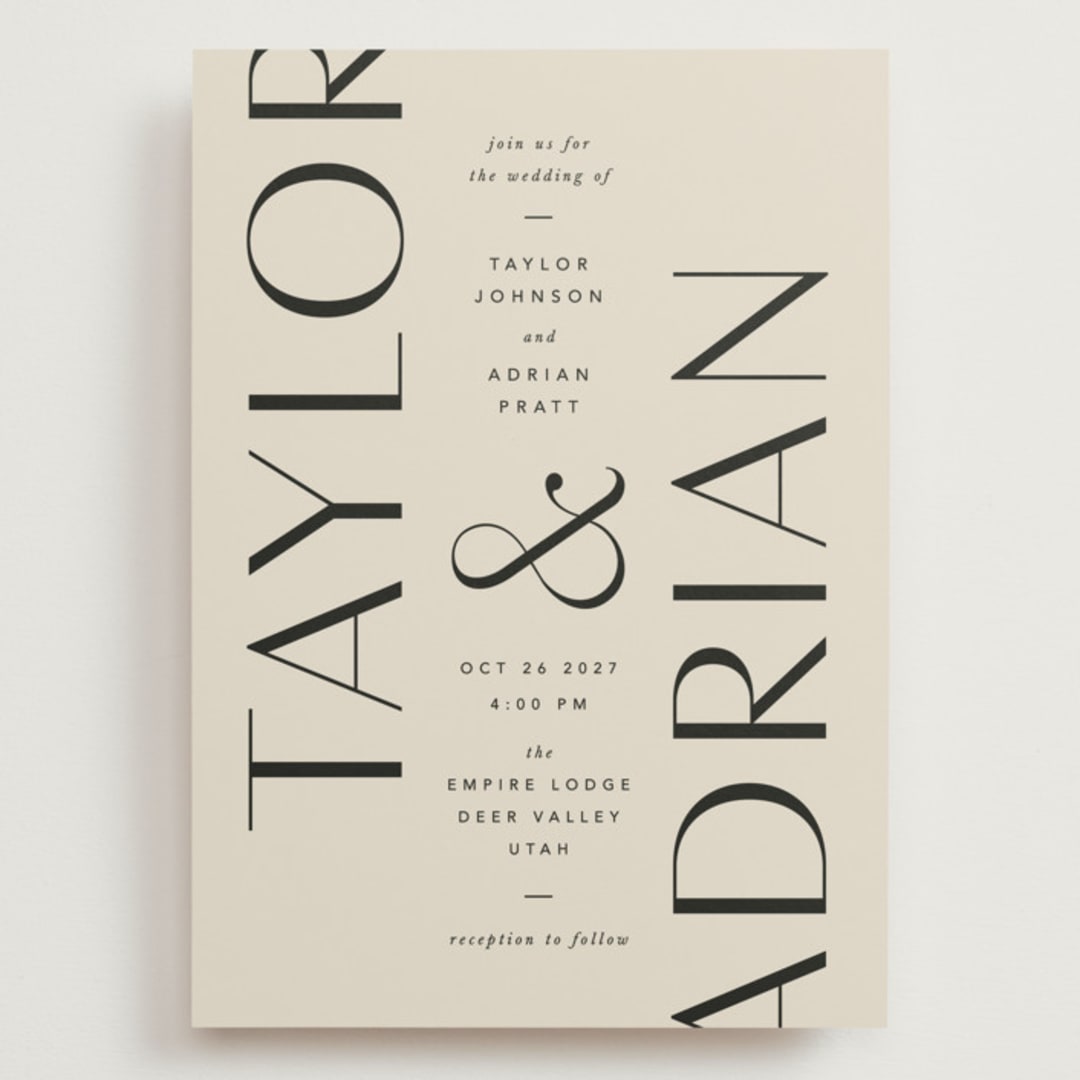 "Amara" - Wedding Invitations in Sand by Robert and Stella - Front