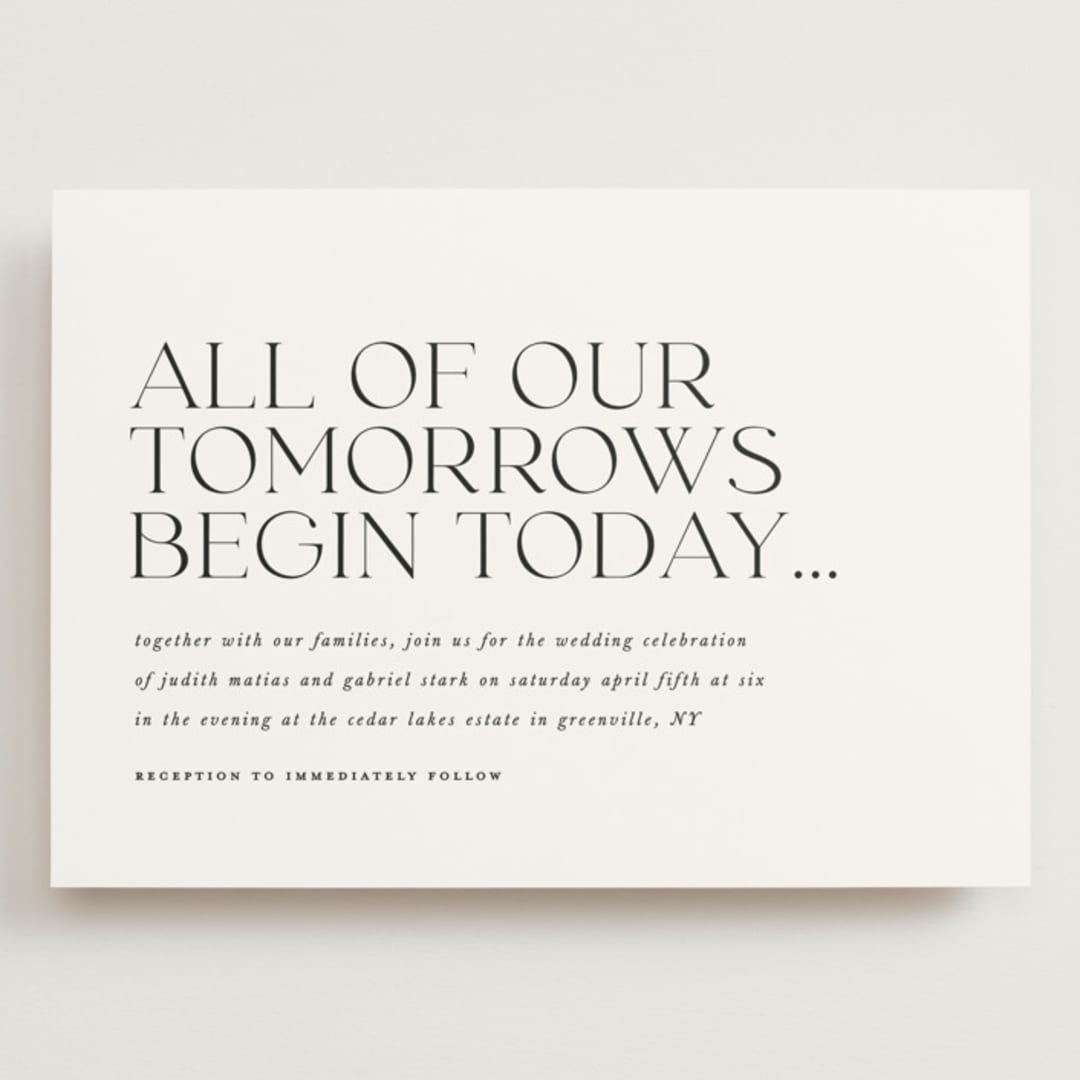 "tomorrows" - Wedding Invitations in Ink by Lori Wemple - Front