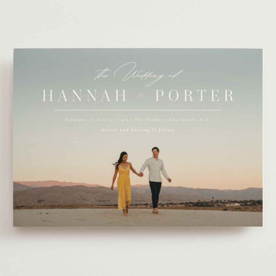 "Mystique" - Wedding Invitations in Linen by Ashley Rosenbaum - Front