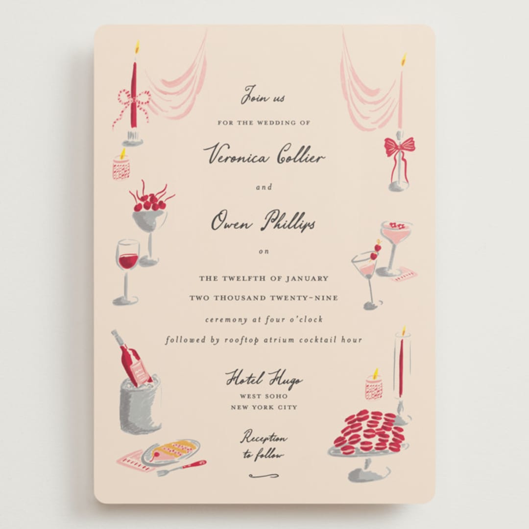 "Velvet Cherry" - Wedding Invitations in Cherry by Sarah Rosenthal - Front