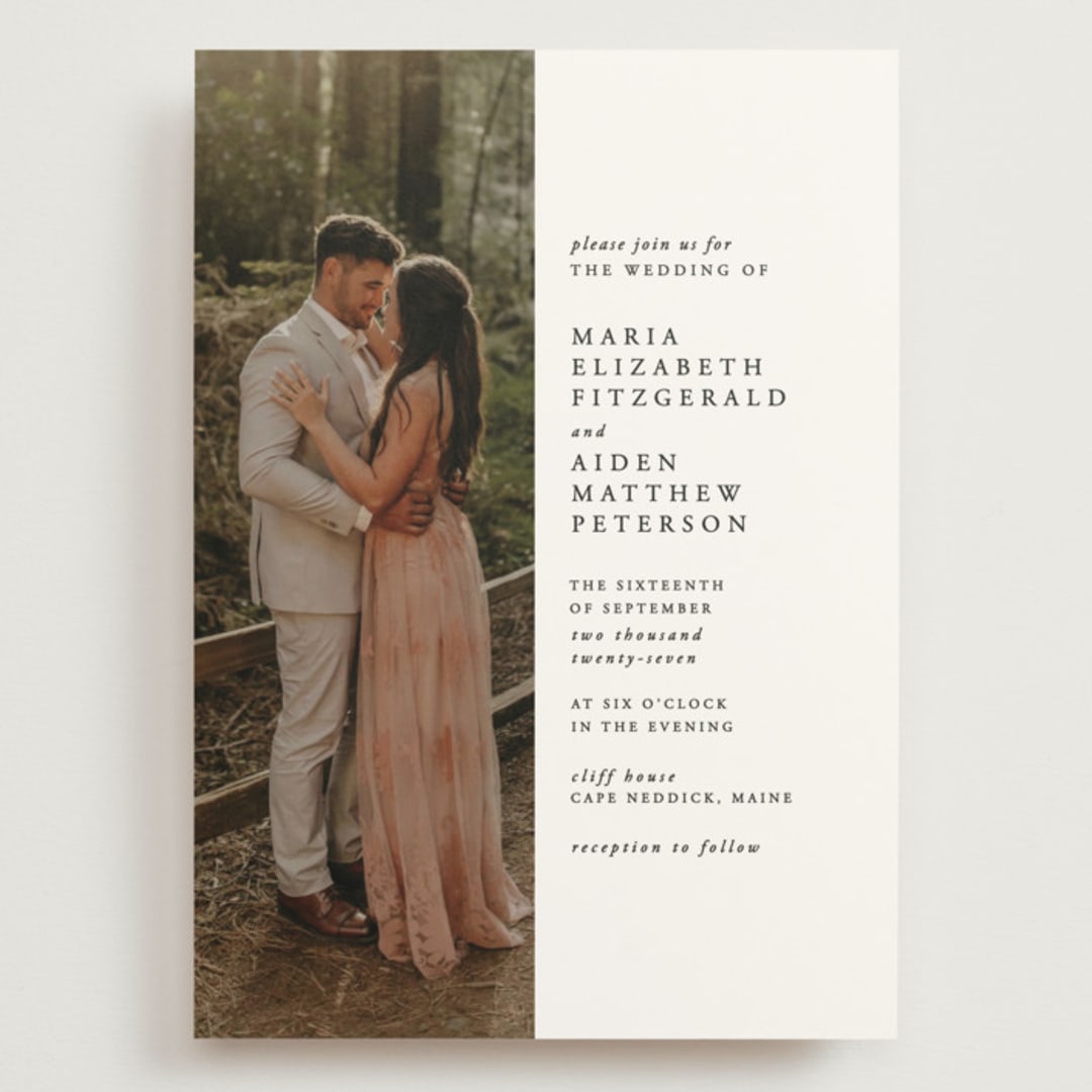 "Portrait" - Wedding Invitations in Platinum by Heather Schertzer - Front
