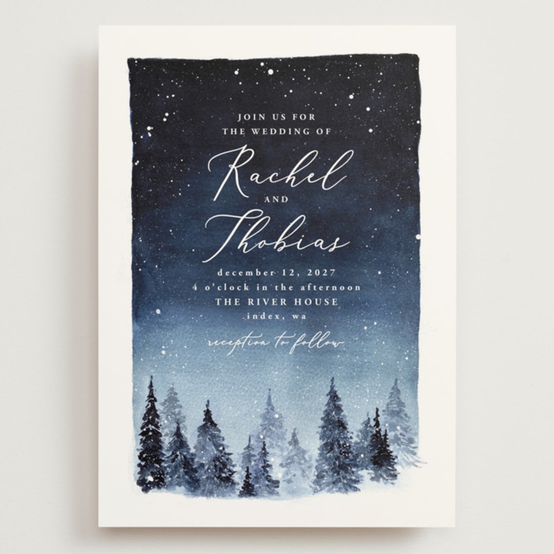 "Let it Snow" - Wedding Invitations in Celestial by Anastasia Makarova - Front