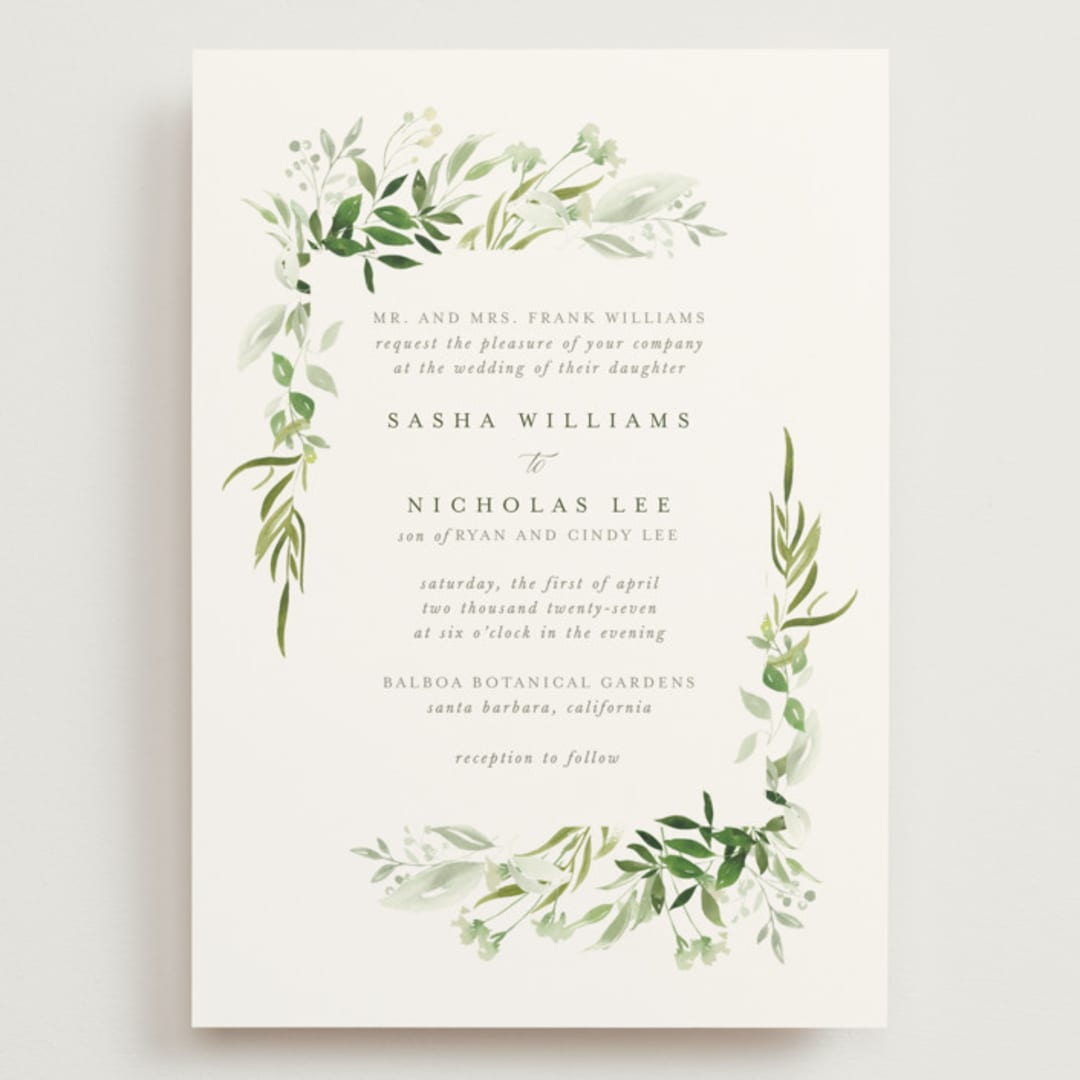 "Verdure" - Wedding Invitations in Garden by Leah Bisch - Front