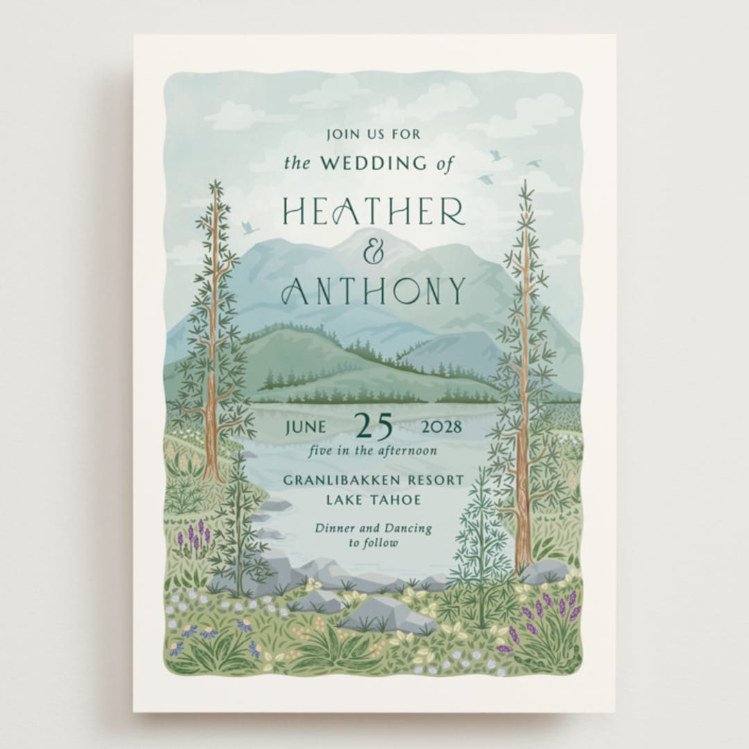 "Sierra" - Wedding Invitations in Spruce by Paper Sun Studio - Front