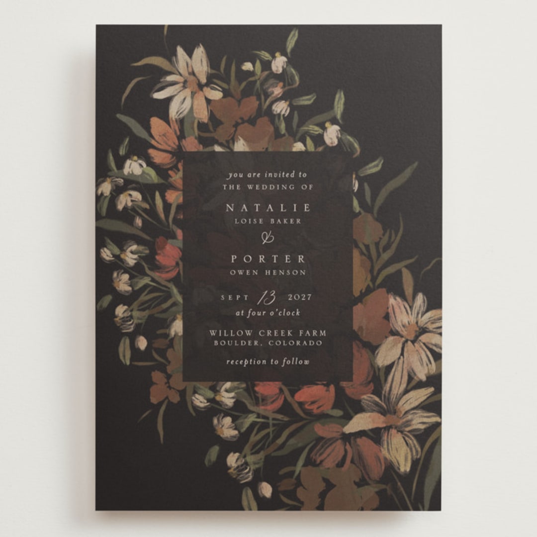 "Fall Garden Bouquet" - Wedding Invitations in Rust by Grace Kreinbrink - Front