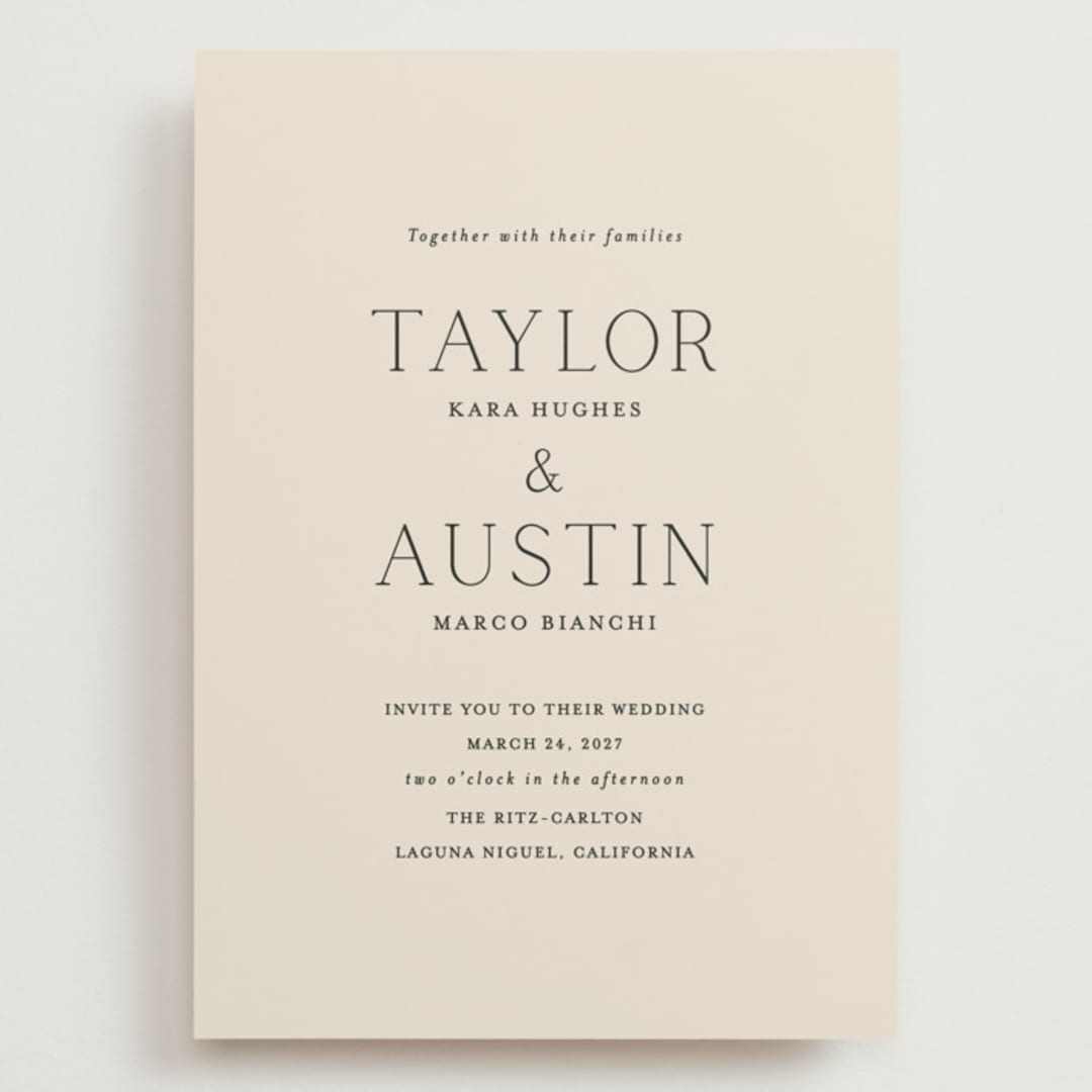 "In Love" - Wedding Invitations in Linen by Vanessa Doyle - Front