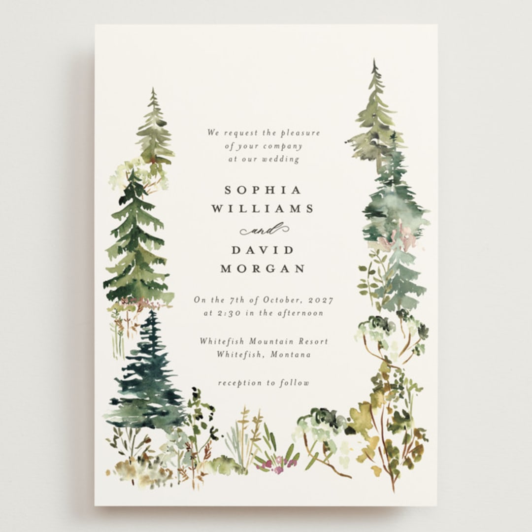 "Great Outdoors" - Wedding Invitations in Forest by Petra Kern - Front