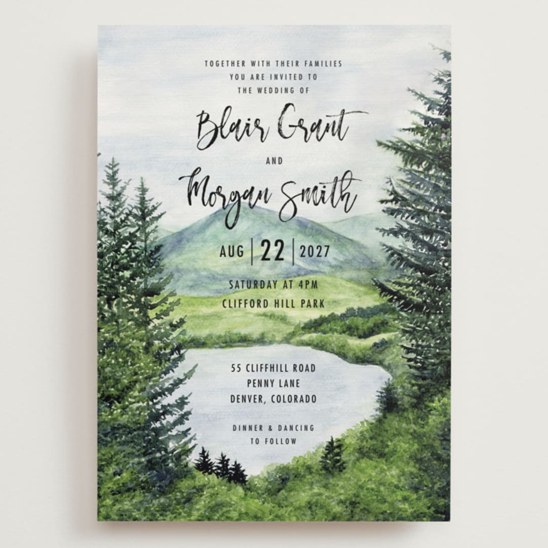 "Into the Woods" - Wedding Invitations in Forest by Elly - Front