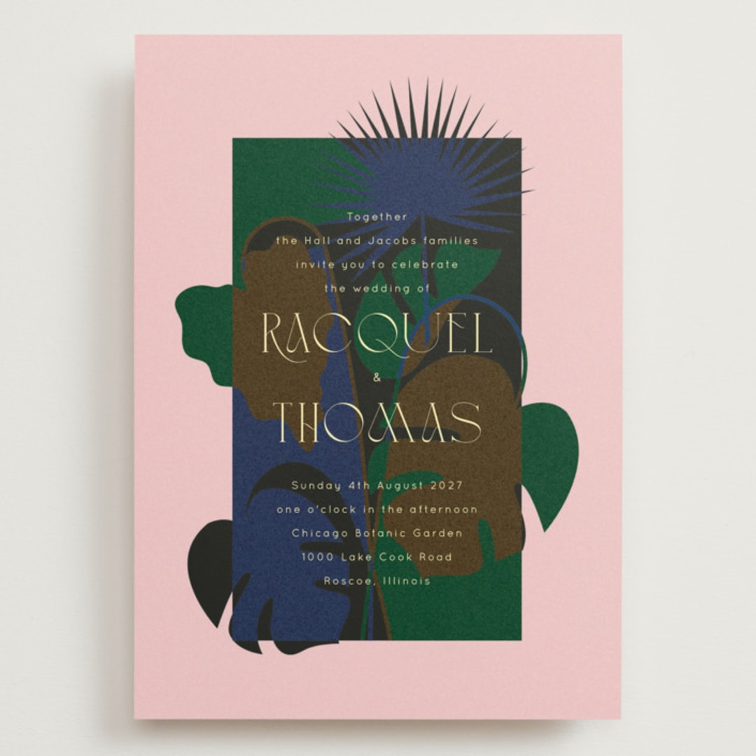 "modern tropics" - Wedding Invitations in Blush by Baumbirdy - Front