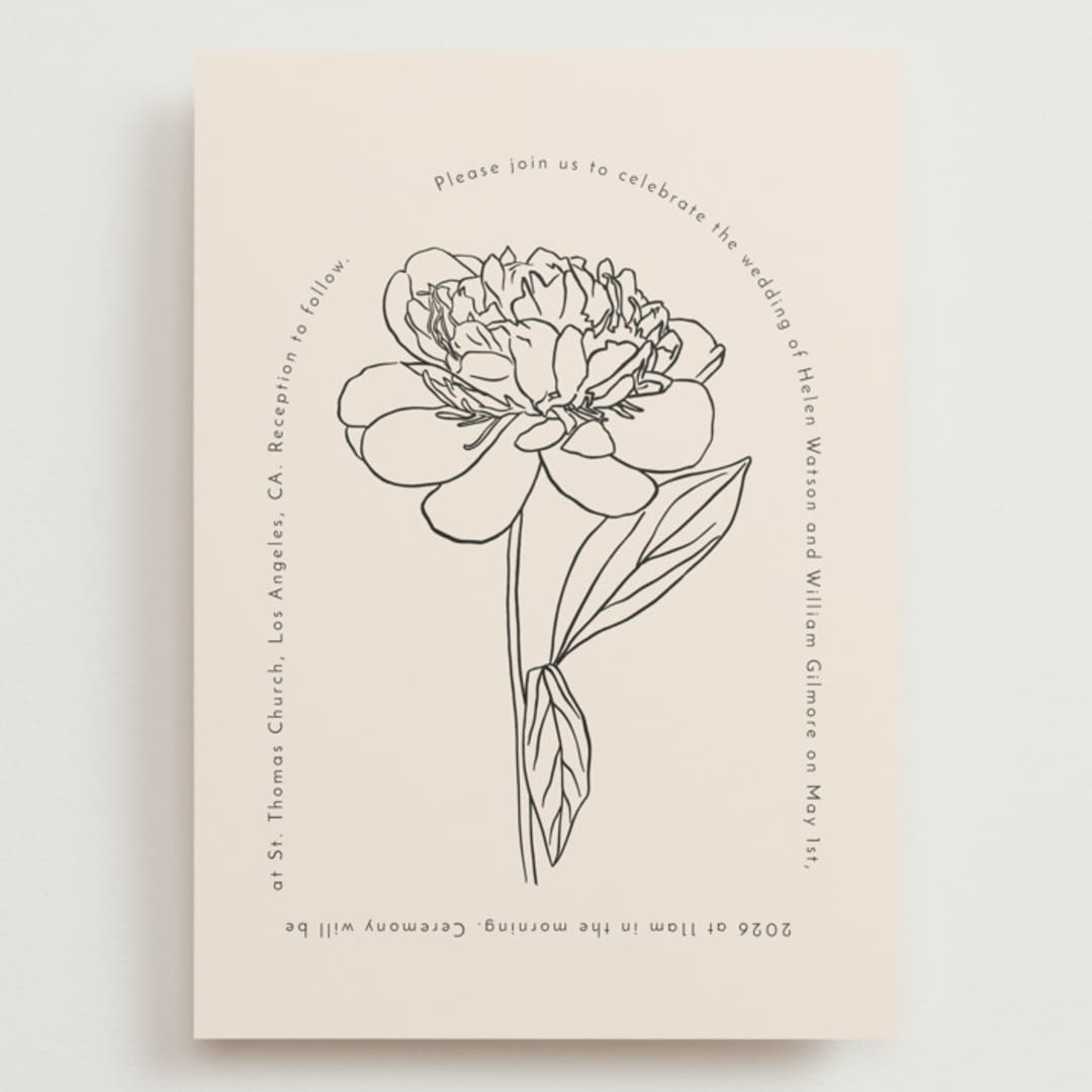 "Belle Rose" - Wedding Invitations in Buttercream by Claudia Orengo - Front