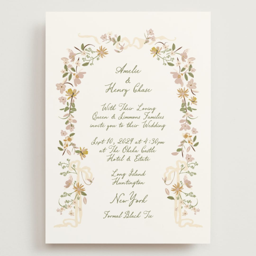 "spring draped garland" - Wedding Invitations in Dusty Rose by Phrosné Barwood - Front