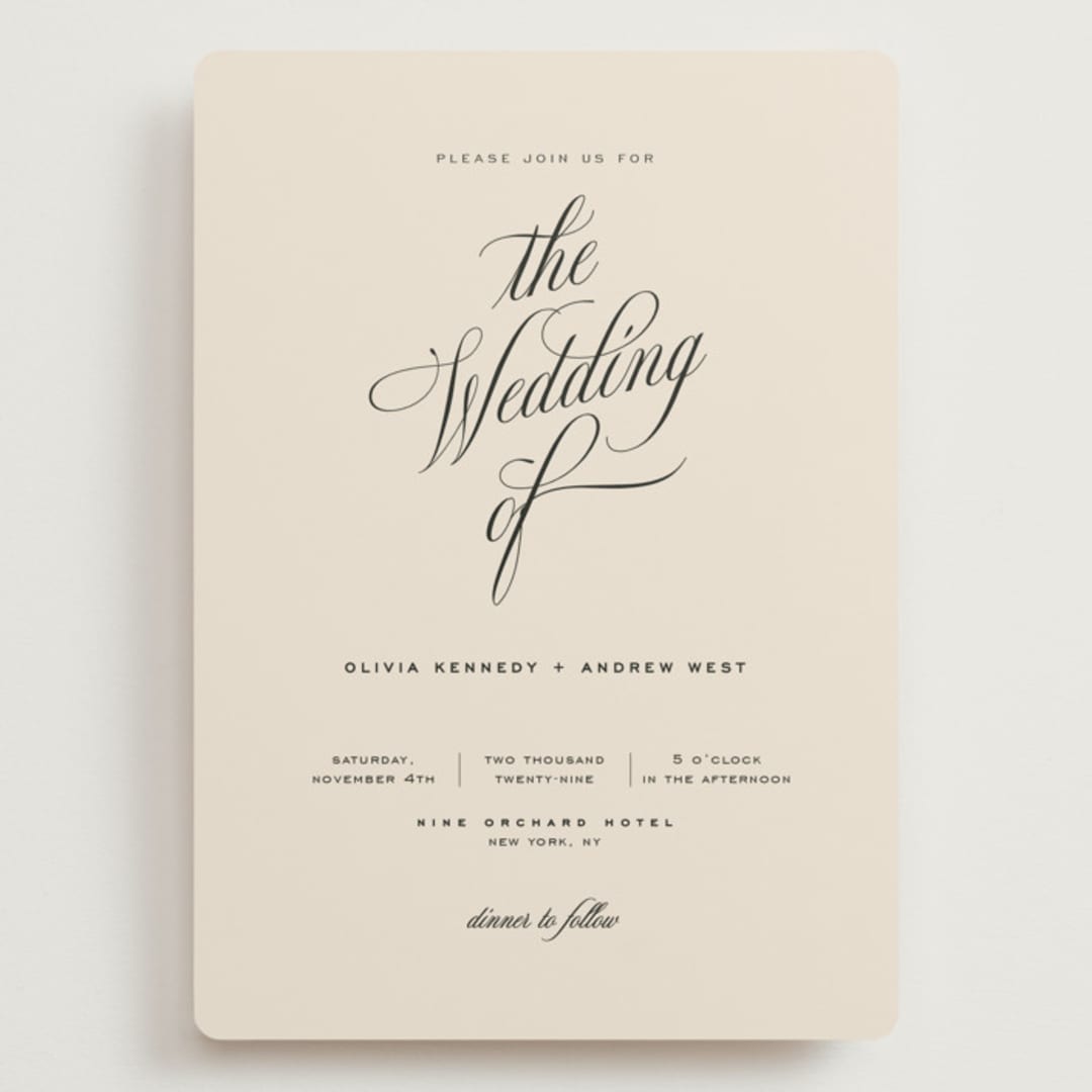 "Modern Romance" - Wedding Invitations in Almond by Eric Clegg - Front