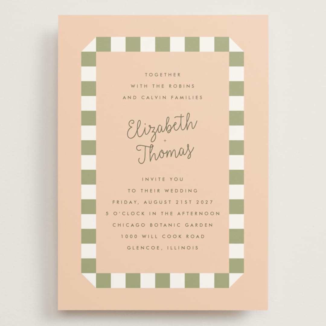 "Boardwalk" - Wedding Invitations in Peach by Baumbirdy - Front