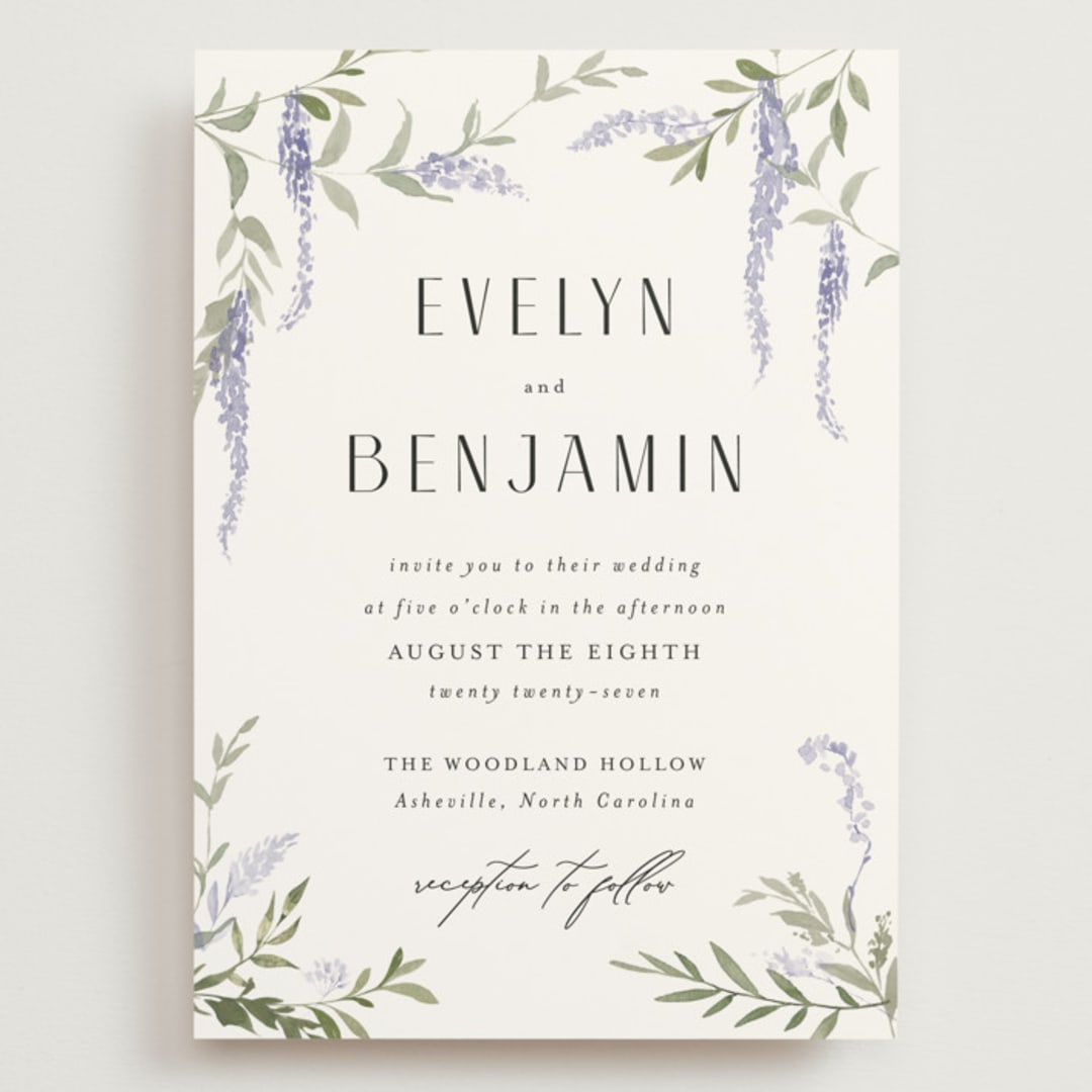 "Enchanted Evening" - Wedding Invitations in Lavender by Design Lotus - Front