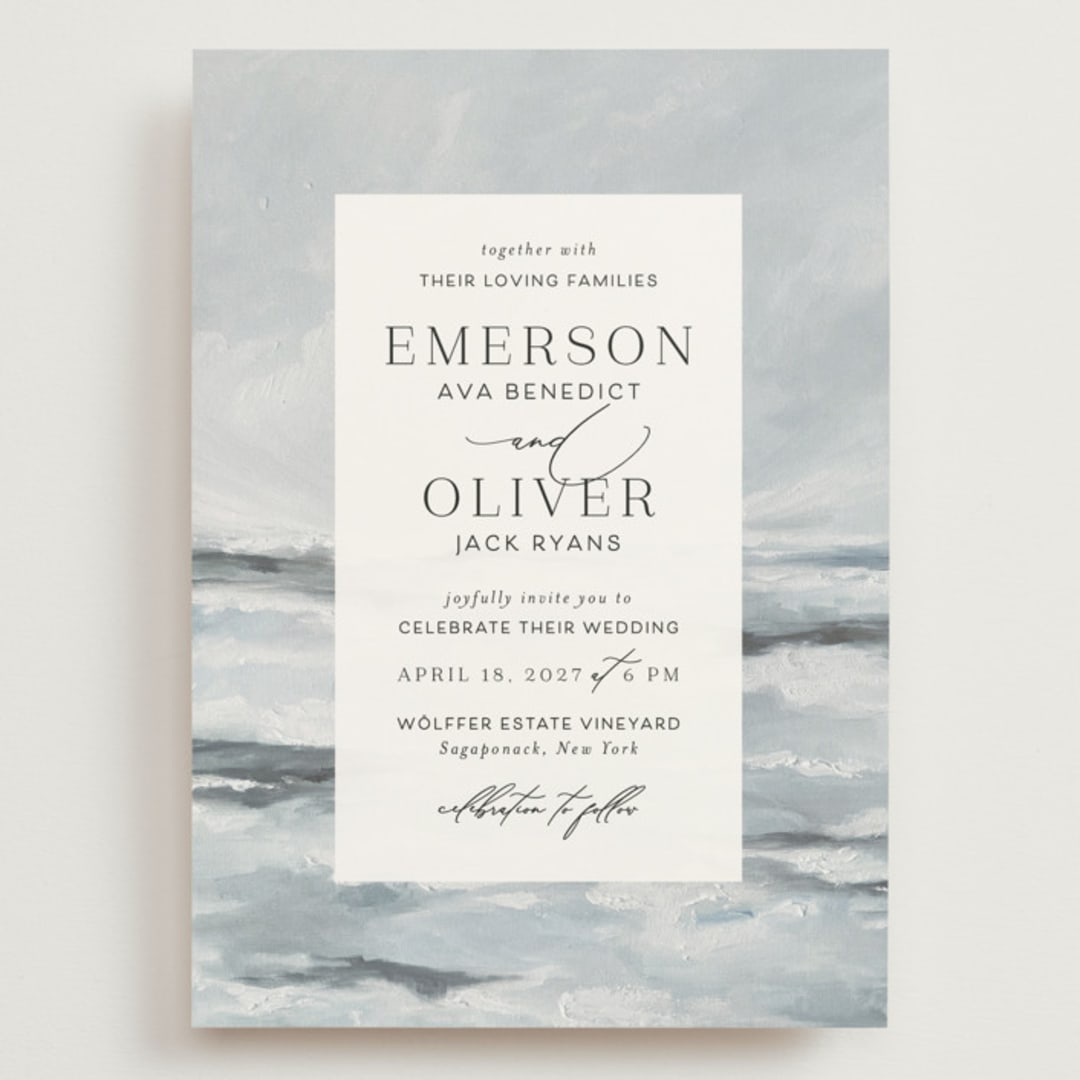 "Water's Edge" - Wedding Invitations in Cloud by Nicoletta Savod - Front