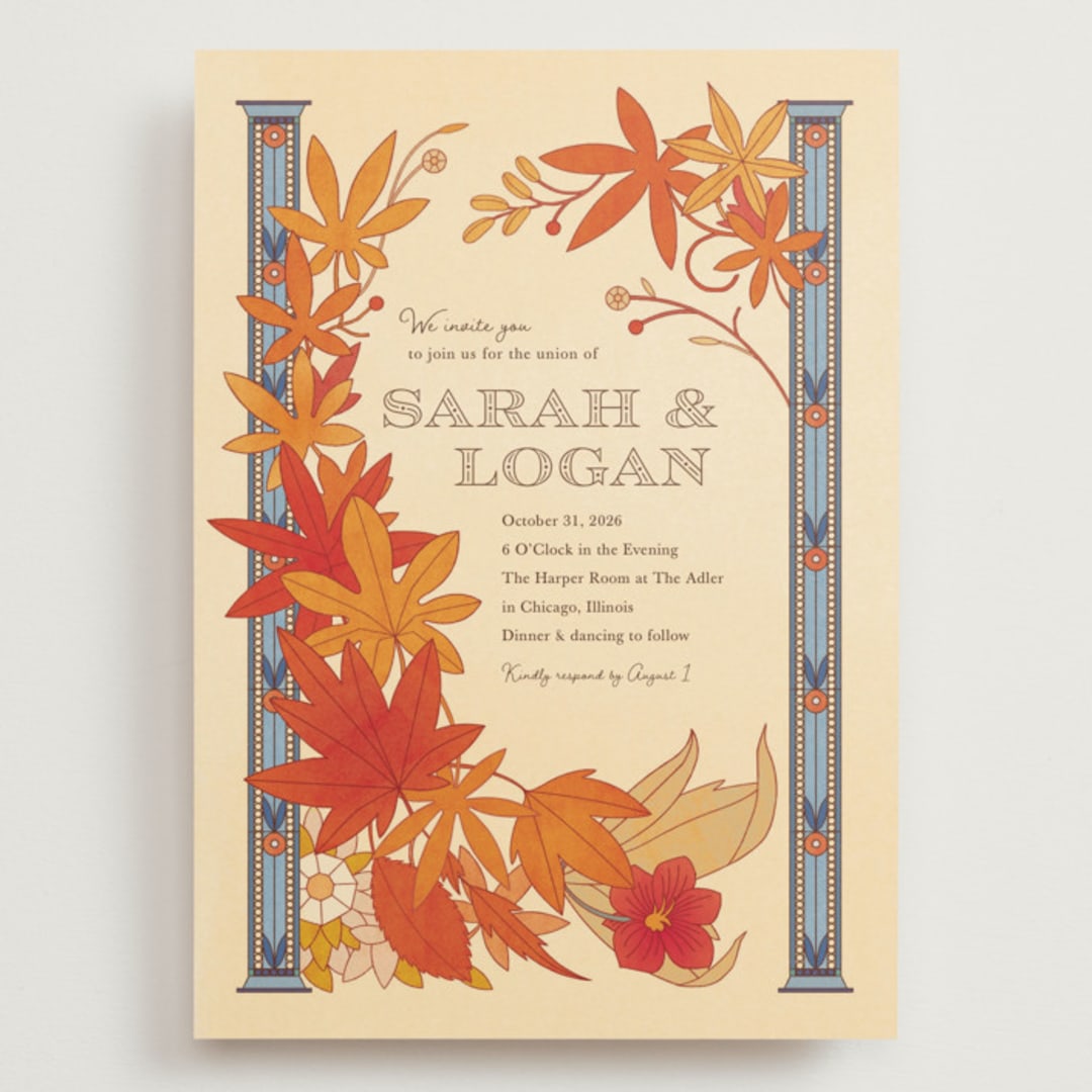 "Fall in Love" - Wedding Invitations in Autumn by Morgan Ramberg - Front