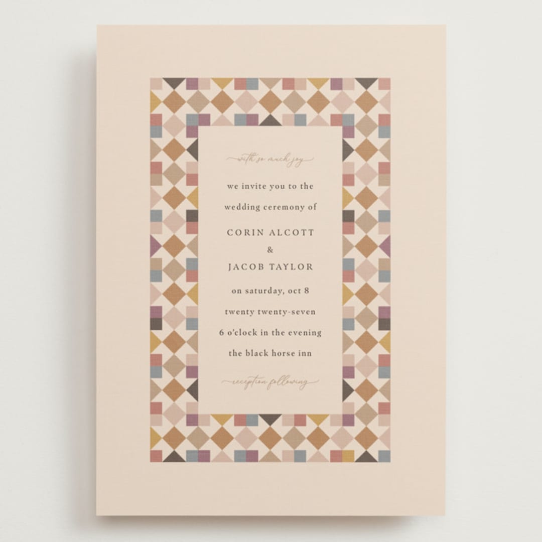 "prairie patchwork quilt" - Wedding Invitations in Autumn by Jessica Yeo - Front