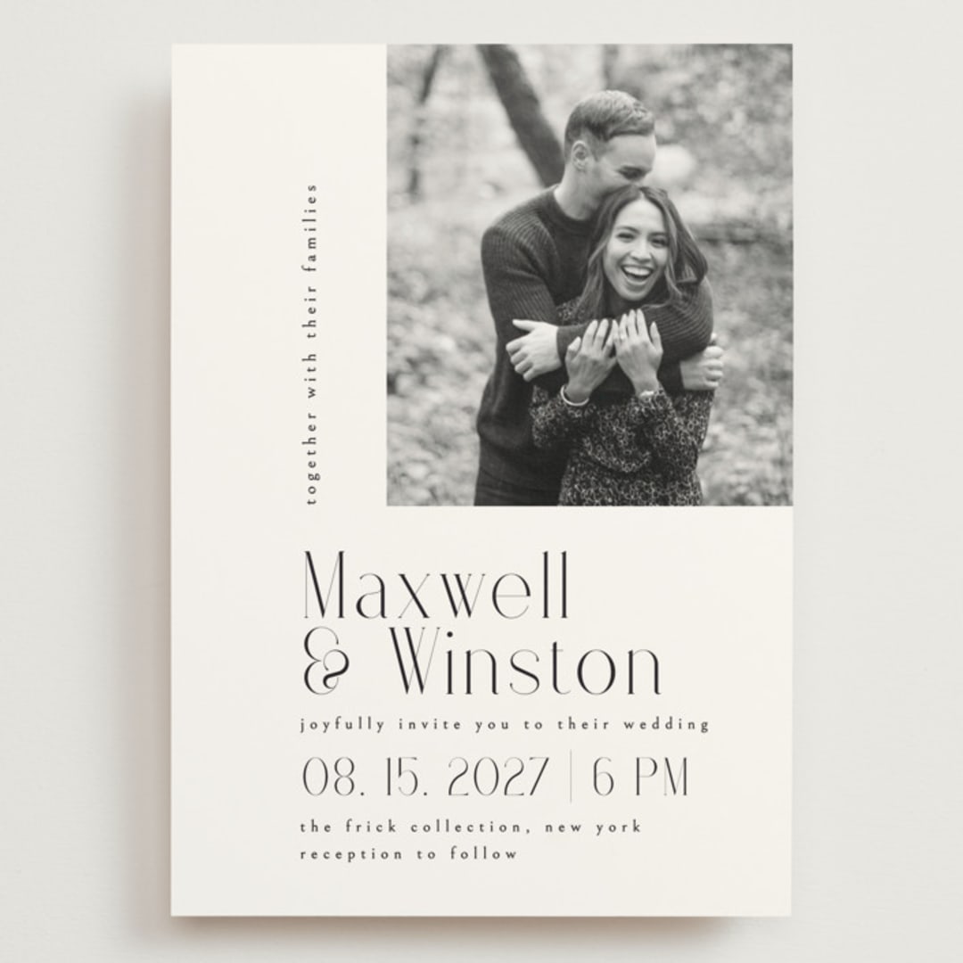 "Wedding Editorial" - Wedding Invitations in Tuxedo by Ana de Sousa - Front