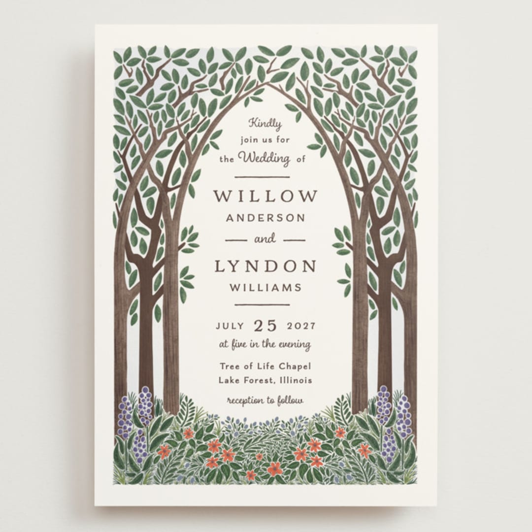 "Nature's Chapel" - Wedding Invitations in Forest by Paper Sun Studio - Front