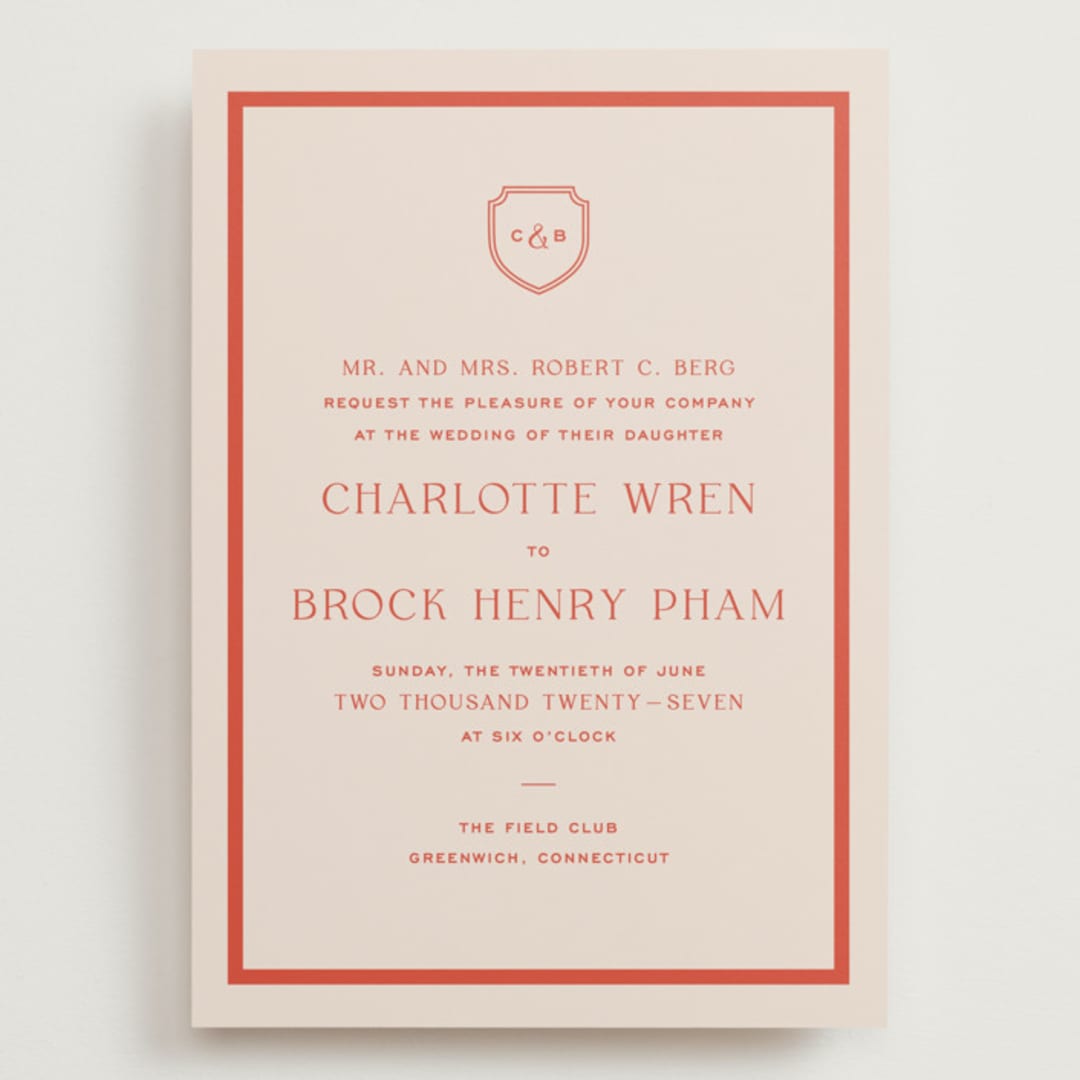 "Racquet" - Wedding Invitations in Verona Sunset by Megan Davis - Front