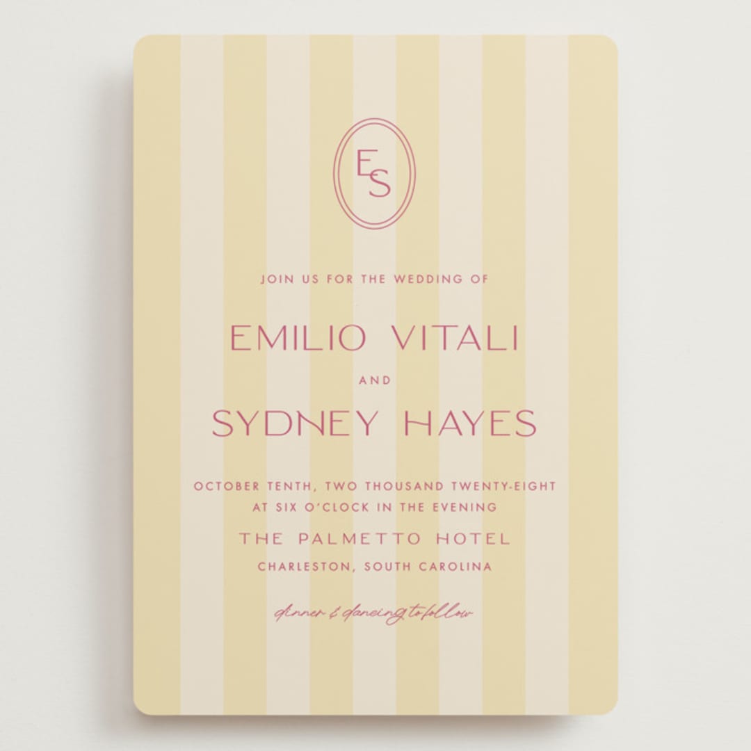 "palmetto" - Wedding Invitations in Lemon by Ellen Schlegelmilch - Front