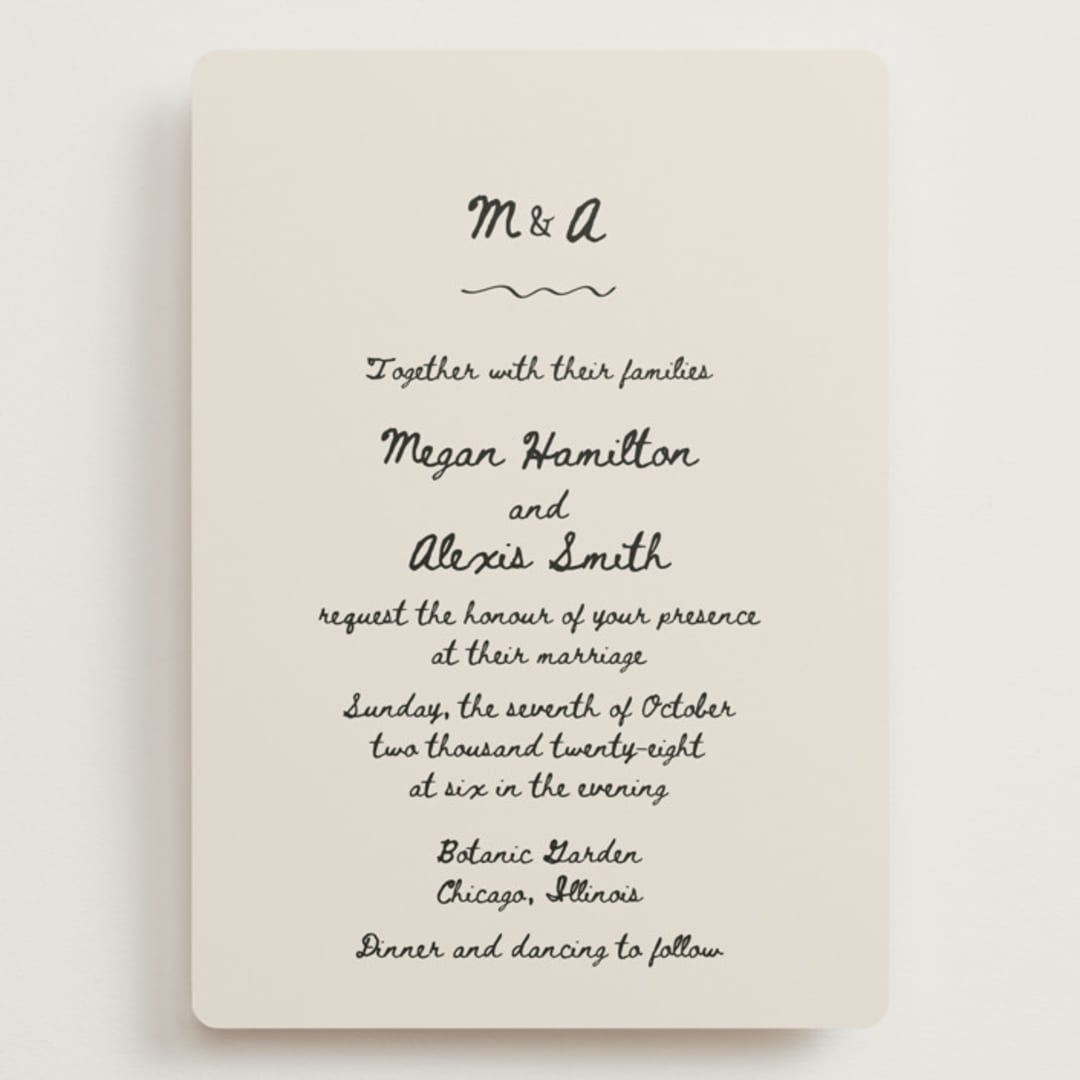 "simple monogram" - Wedding Invitations in Lace by Cass Loh - Front