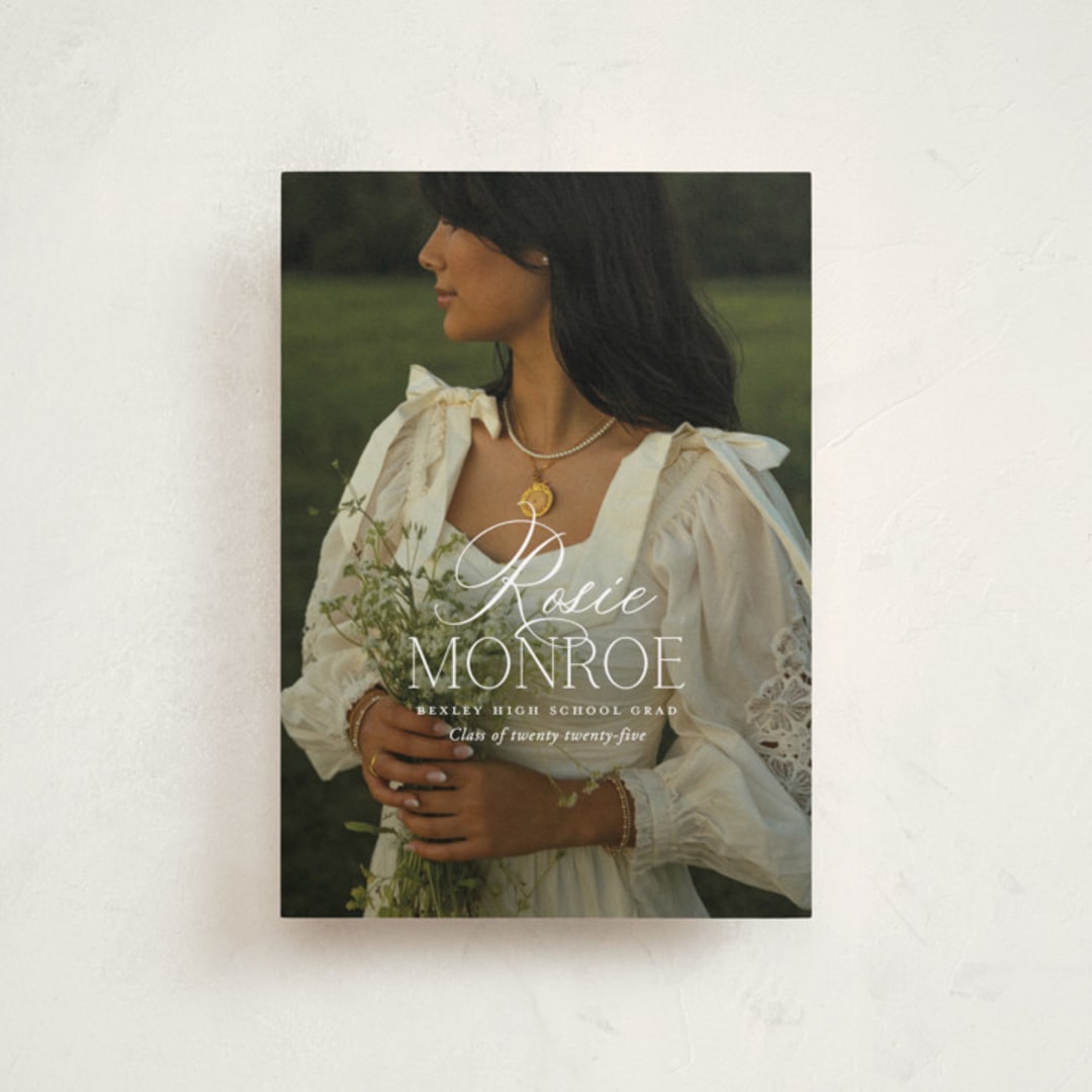 "Classic Allure" - Graduation Announcements in Cotton by Oscar and Emma - Karly Depew - Front